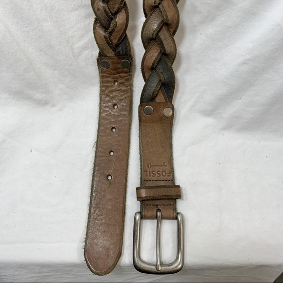 Fossil Braided Leather Belt - Size Medium - Picture 8 of 9